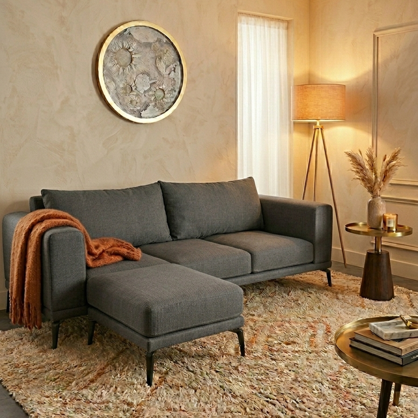 Sofá seccional 3 cuerpos Felpa | Argos