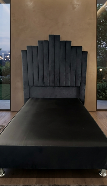 cama 1 y media plaza negra