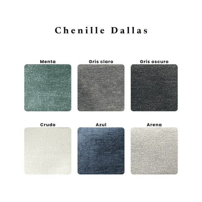 Sofá lineal 3 cuerpos Chenille Dallas | Mónaco