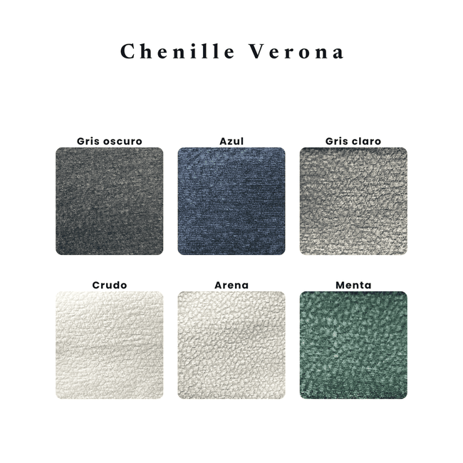 Sofá lineal 3 cuerpos Chenille Verona | Mónaco