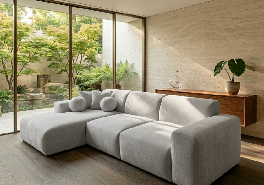 Sofá seccional 4 cuerpos Felpa | Dorian