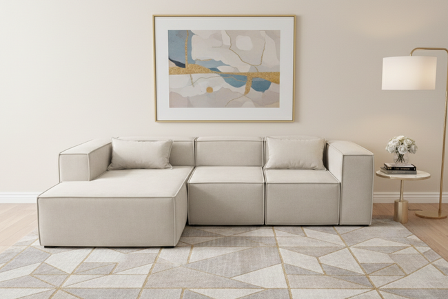 Sofá seccional 3 cuerpos Chenille Dallas (260 CM) | Pireo