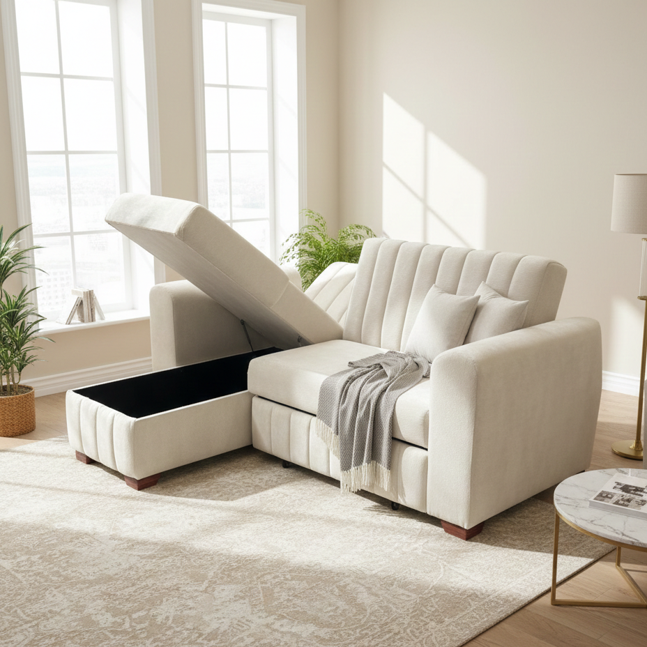 Sofá cama Baúl 2 plazas Lino | Esparta