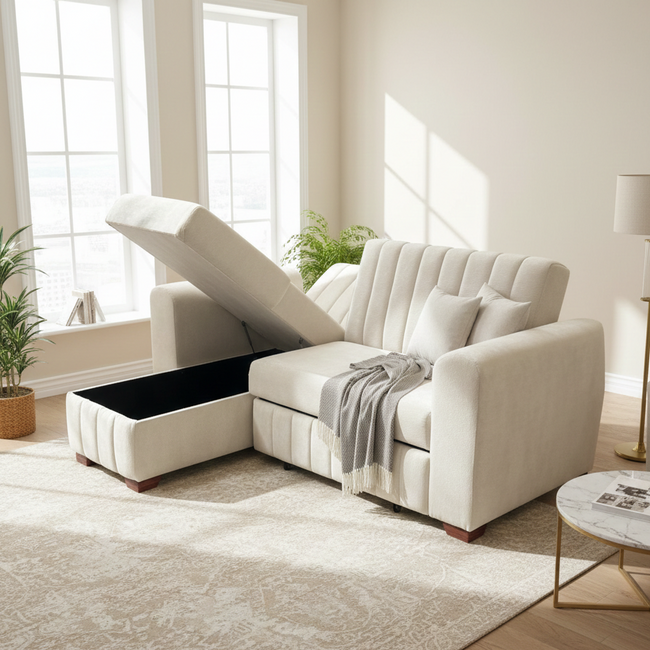 Sofá cama Baúl 2 plazas Lino | Esparta