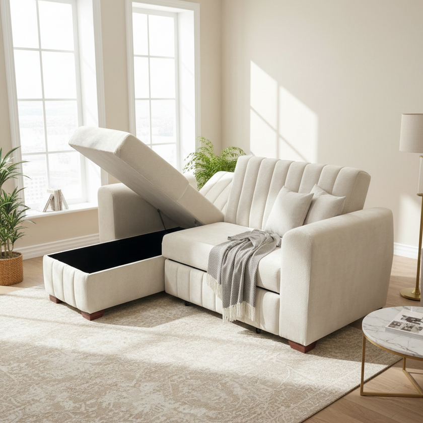 Sofá cama Baúl 2 plazas Lino | Esparta