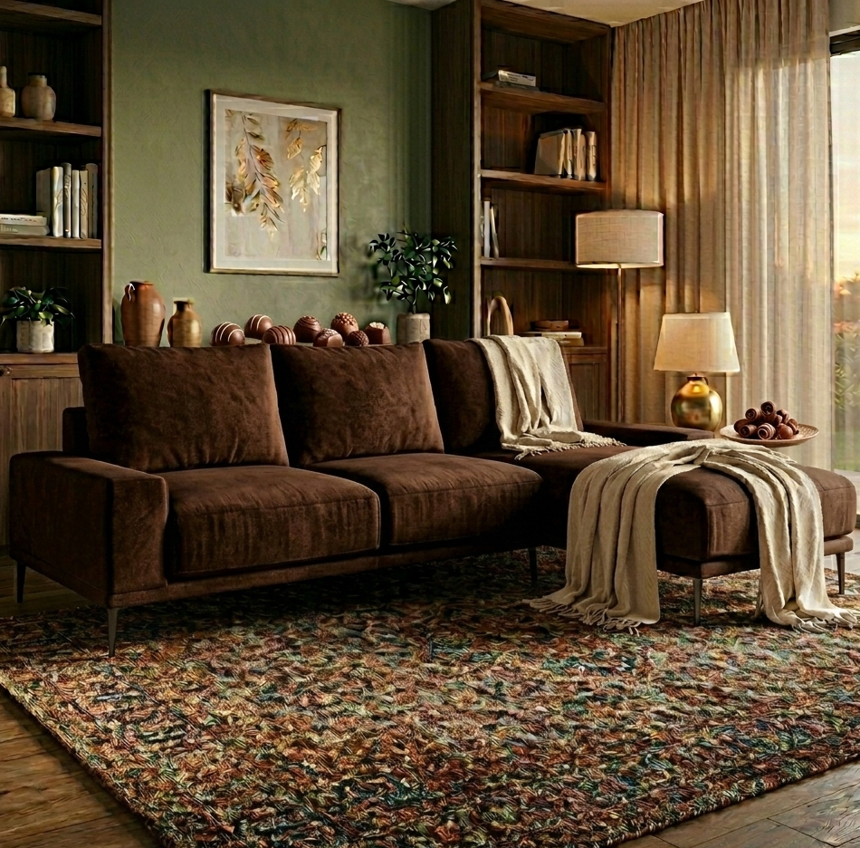 sofá seccional felpa