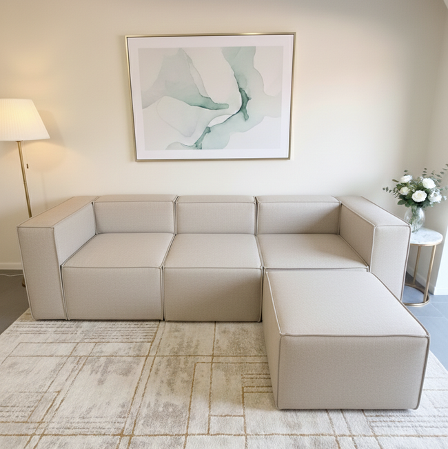 sofá seccional beige