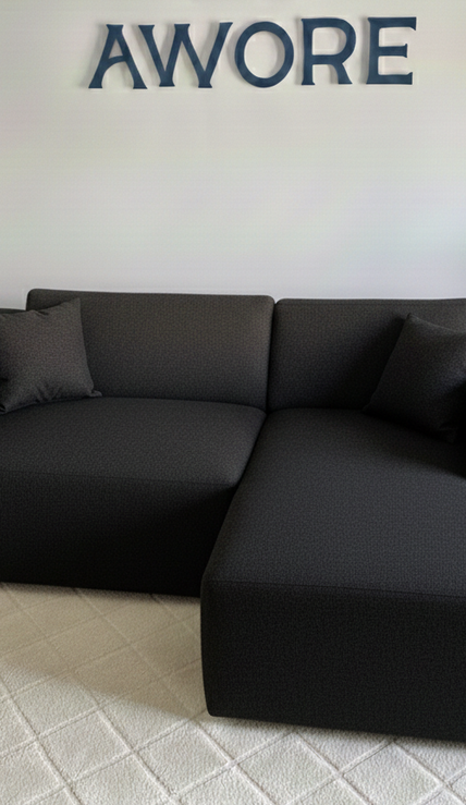 sofa seccional negro
