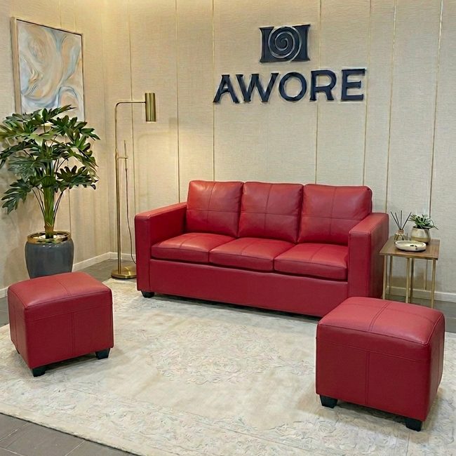 sofá 3 cuerpos rojo